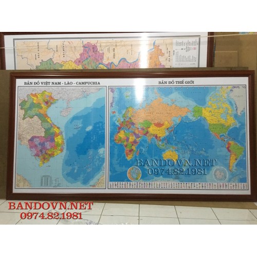 Bản đồ thế giới ghép bản đồ Đông Dương
