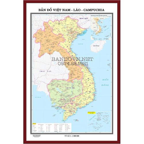 Bản đồ Việt Nam-Lào-Campuchia-VNC1