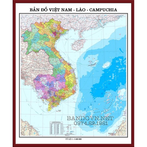 Bản đồ Việt Nam - Lào - Campuchia - VNLC2