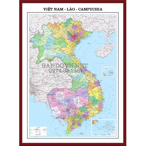 Bản đồ Việt Nam - Lào - Campuchia - VNLC3
