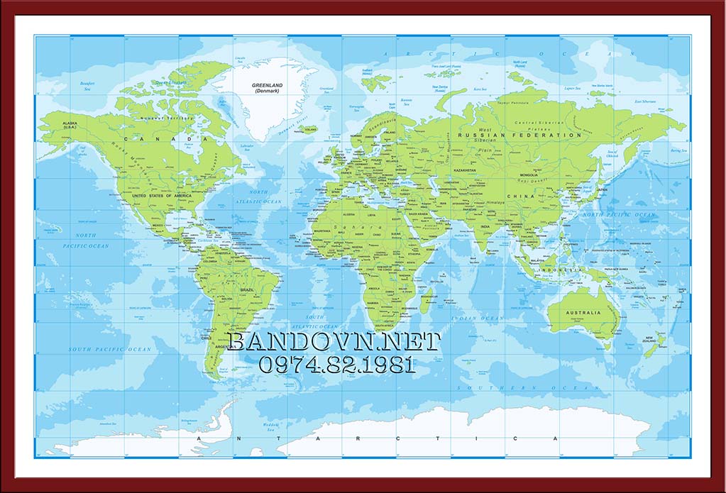 Bộ sưu tập bản đồ thế giới a0 được in ấn chất lượng cao
